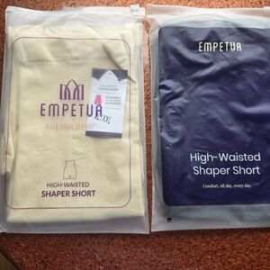 2 Pairs Empetua by Shapermint High-Waisted Shaper Short -Cream and Black